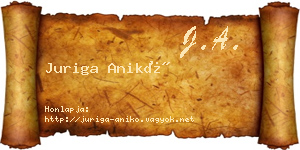 Juriga Anikó névjegykártya
